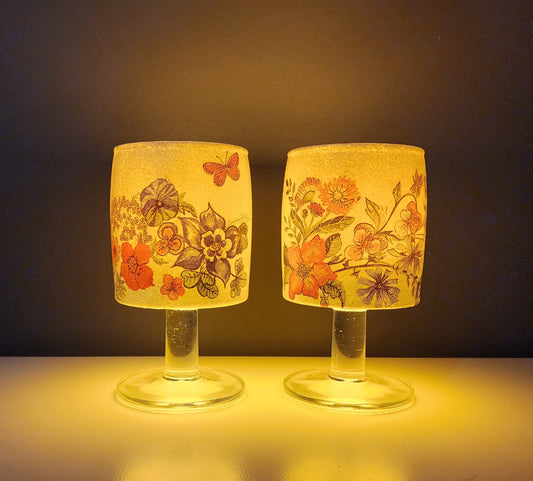 Bluebell and Mixed Flowers Candle Holders Set - One of a Kind