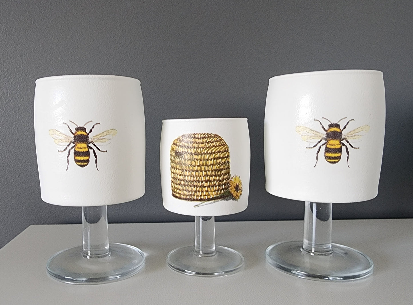 Bee and Hive Candle Holders Set - One of a Kind