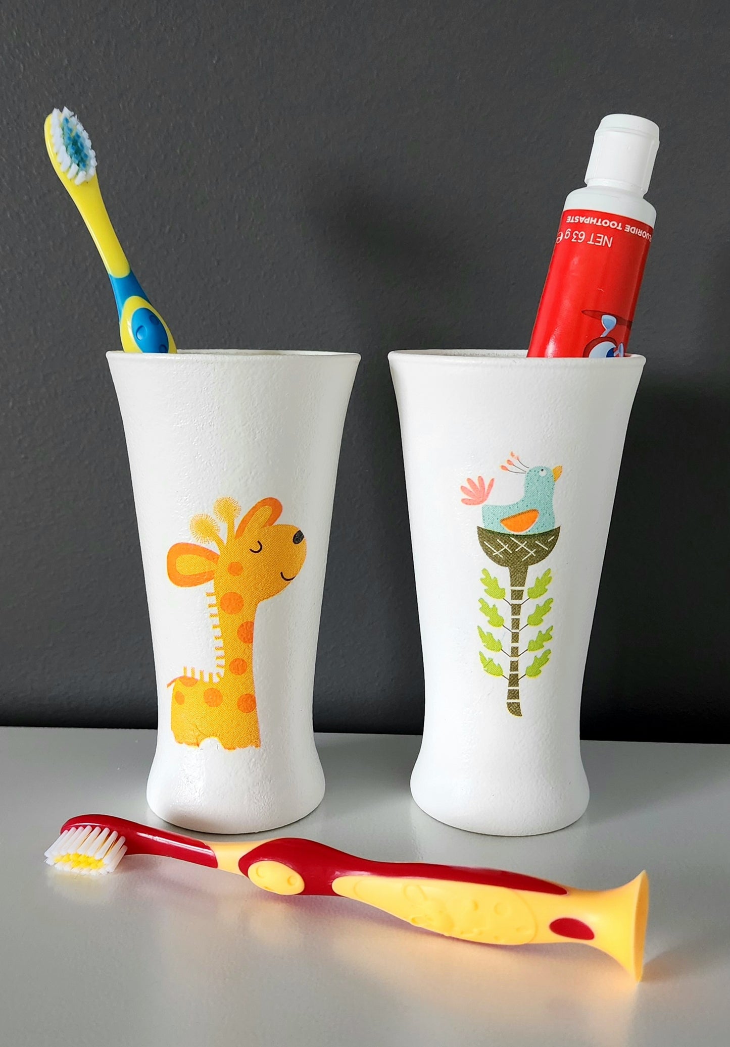 Giraffe and Bird Set - Toothbrush Holders