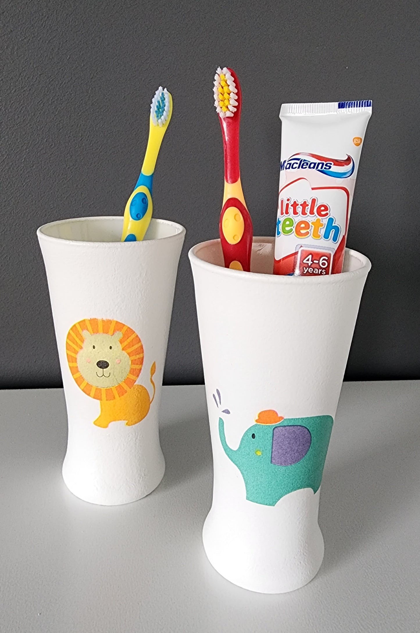 Lion and Elephant Set - Toothbrush Holders