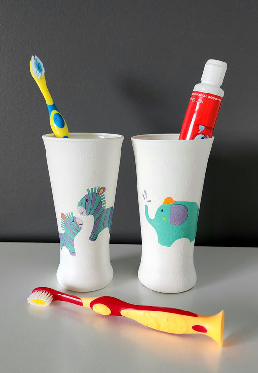 Elephant and Zebra Set - Toothbrush Holders