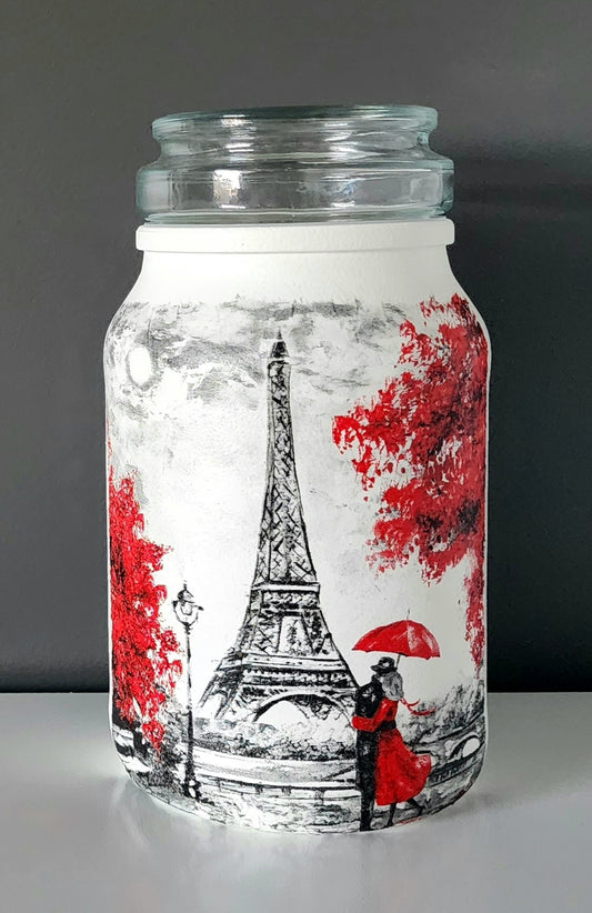 Red and Gray Paris Scene